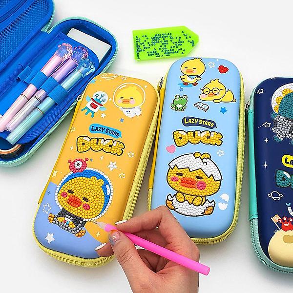  초등 학생 보석십자수 지퍼 필통 펜슬케이스 보관함