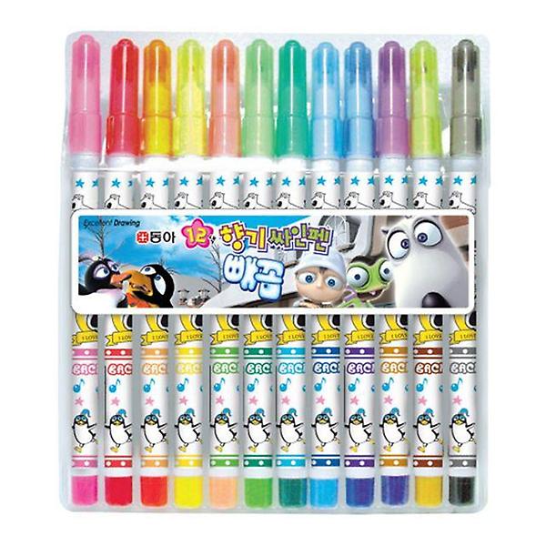  디자인랜덤 싸인펜 향기 남아 향기싸인펜 12색