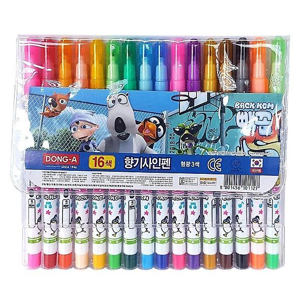  동아 향기싸인펜 16색 (빼꼼) 12개입