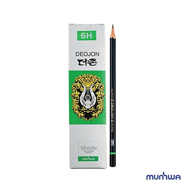  문화 더존 연필 6H 12개입 미술용 학습용