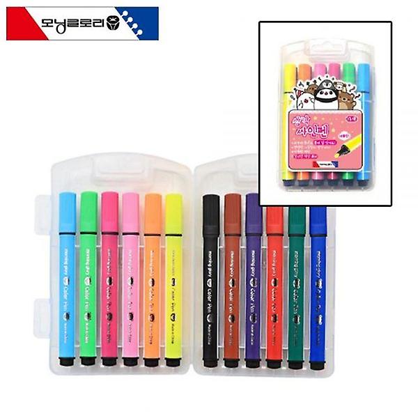  모닝글로리 삼각 사인펜 12색 (핑크)