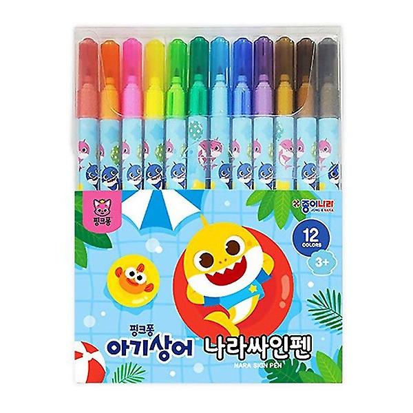  핑크퐁 아기상어 나라 싸인펜 12색 어린이 사인펜