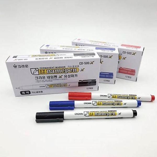  크라운 네임펜X_가는글씨용 1박스 (낱개12개입_색상_