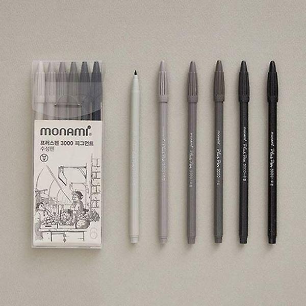  모나미 프러스펜 3000 피그먼트 그레이톤 6본세트