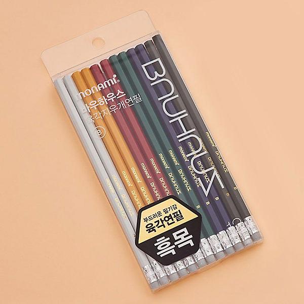  바우하우스 육각 클래식 지우개 연필 12본입 B 2B