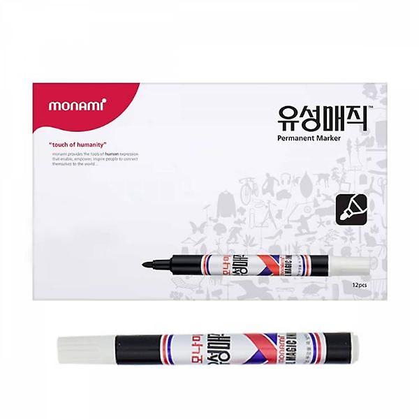  12자루 2.0mm 유성매직 흑색 모나미 오피스 마킹 메