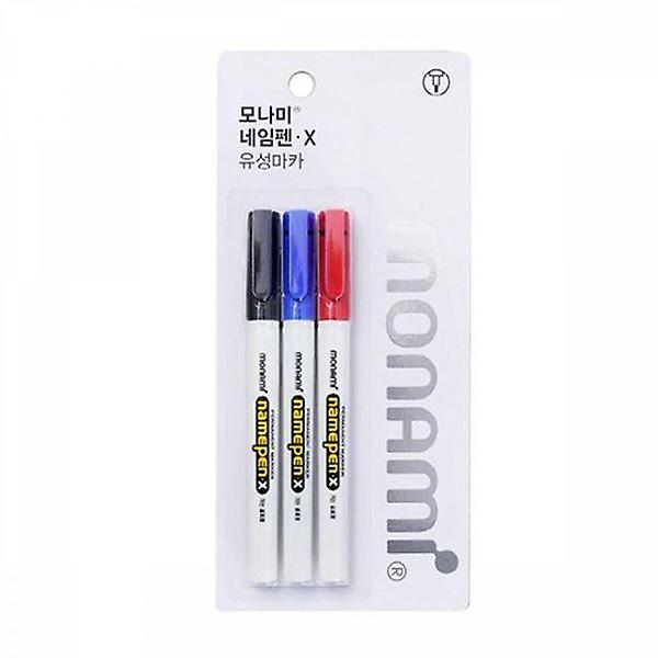  모나미 네임펜X 가는글씨용 - 흑청적 3색세트