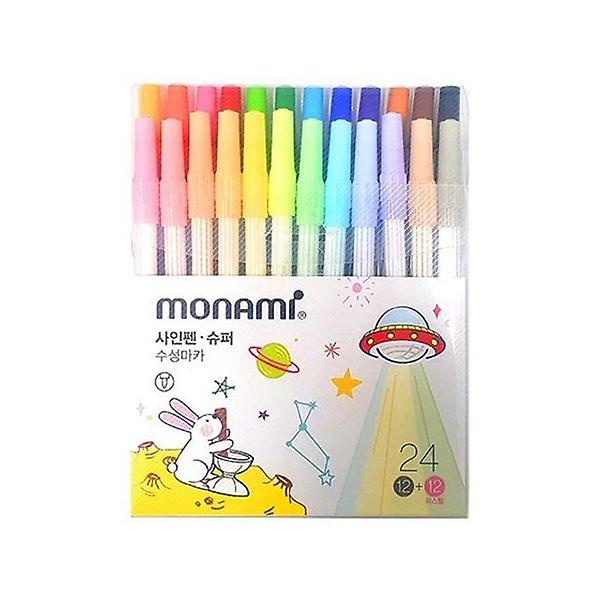  모나미 슈퍼싸인펜 24색 파스텔 일반 사인펜