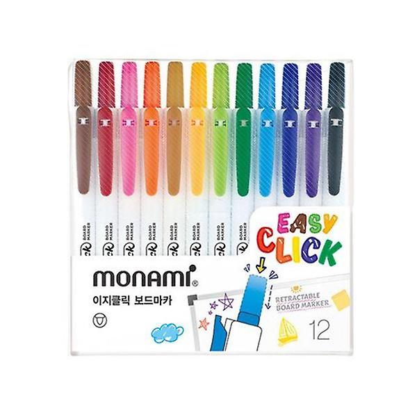  모나미 이지클릭 보드마카 12색세트 칠판 슬림보드마