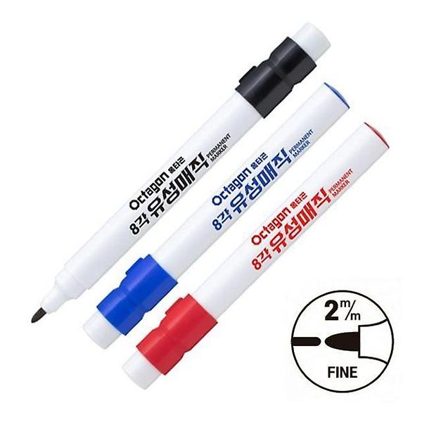  옥타곤 8각 유성매직_2mm 가는 둥근닙 (12개 1세트)