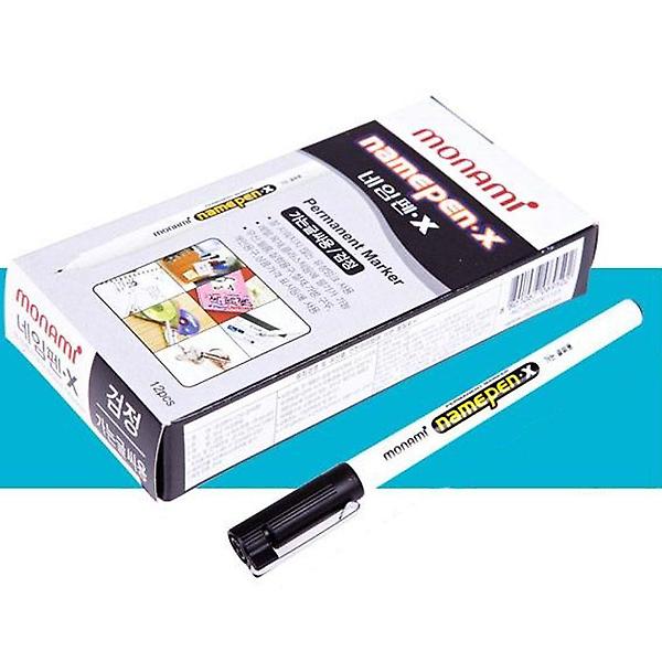  선명한 가는글씨용 모나미네임펜-블랙 12P 마카매직