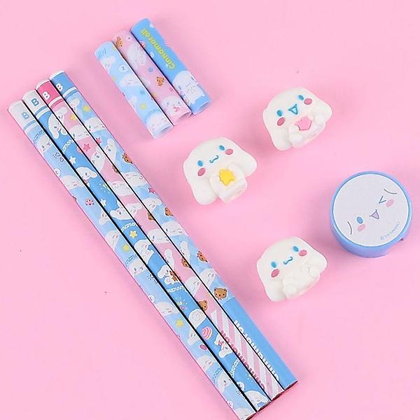  산리오 연필 피규어 보호캡 연필깎이 필기구 문구세트