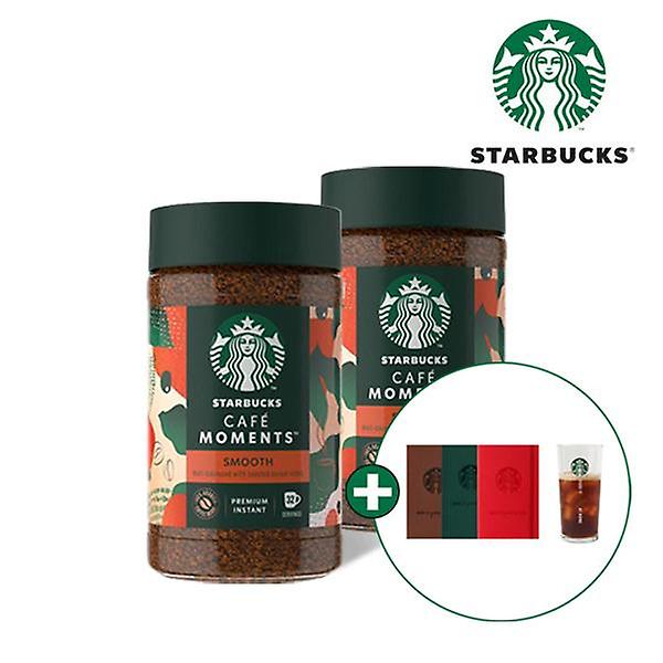  [스타벅스] 카페모먼트 스무스 미디엄 커피 병 (65g X 2개) + 스타벅스 아이스컵&노트 증정