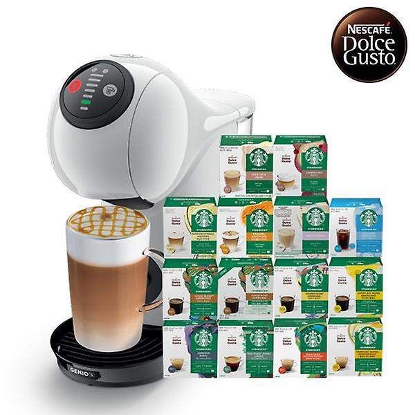  [돌체구스토] 커피머신 지니오S 베이직 화이트 + 12입 스타벅스 커피캡슐 2박스 (14종 택1)