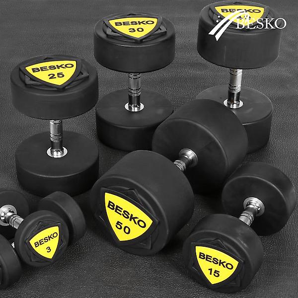  베스코 프리미엄 우레탄TPU덤벨 16kg 엠보싱그립