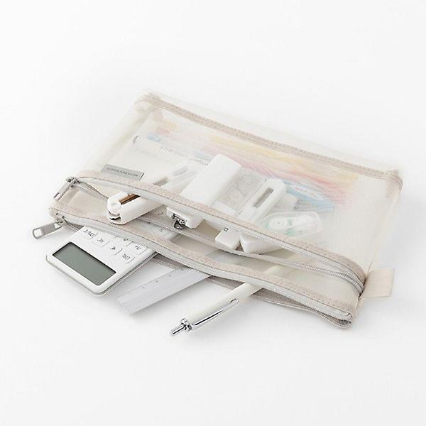  미도리 심플 메쉬 펜파우치 그레이 펜슬파우치 필통