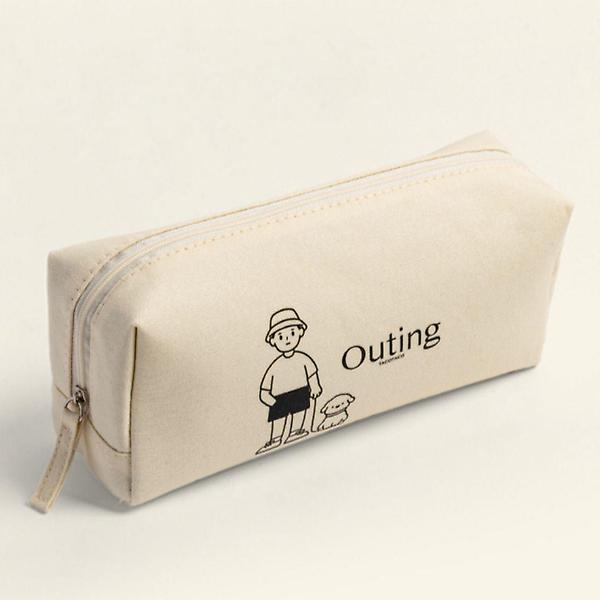  TACOTACO 대용량 캔버스 필통 심플 수납 펜 파우치