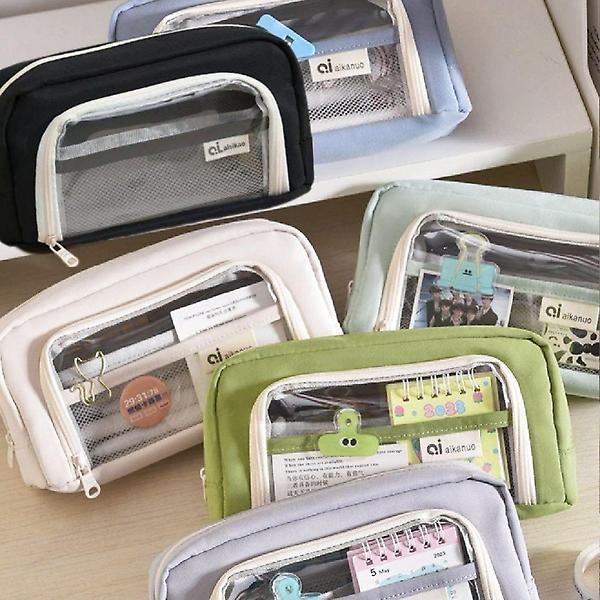  좋은 품질 6종 색상선택 이중파우치 학용품 대용량필