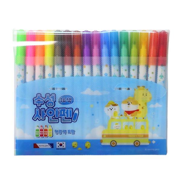  모닝글로리 16색 수성사인펜 블루 32570-70362