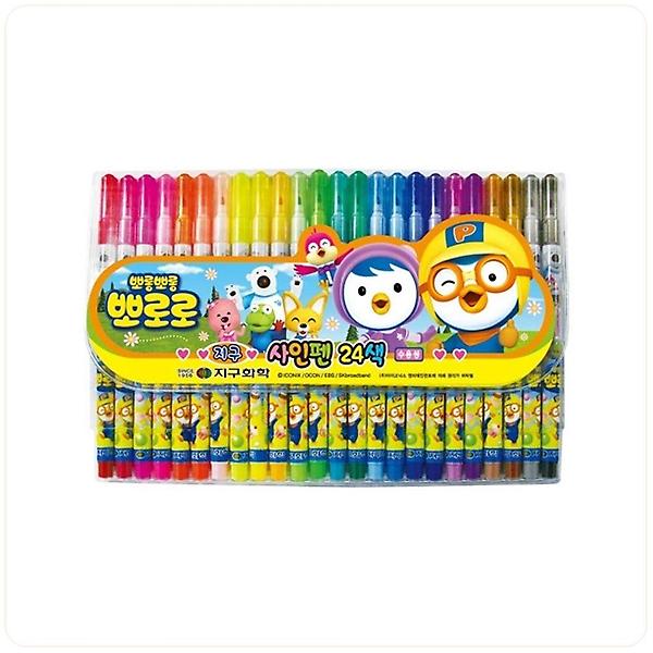  지구화학 뽀로로 사인펜 24색 싸인펜 1개