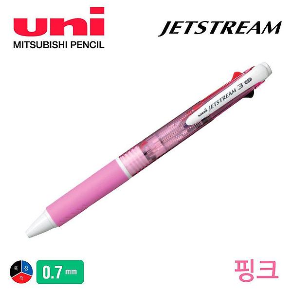  미쯔비시 제트스트림 3색 볼펜 0.7mm 핑크