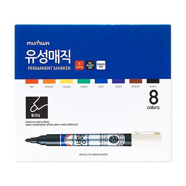  문화 유성 8색 세트 다용도 다용도 마킹 매직 둥근닙
