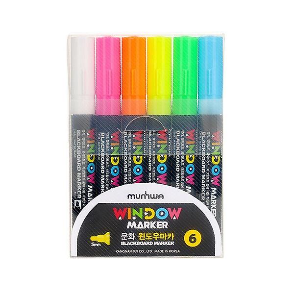  원뿔닙 6색 수성 마카 드로잉 윈도우 마카 세트