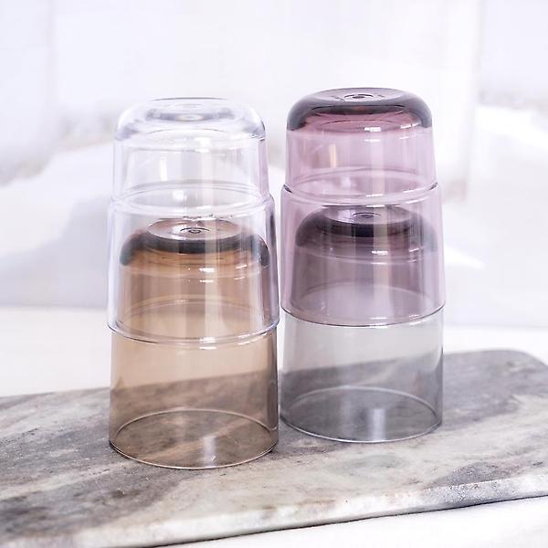  PC 스택 플라스틱 물컵 240ml 브라운 업소용 식당 카페컵