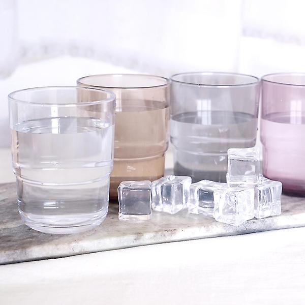  PC 스택 플라스틱 물컵 240ml 브라운 업소용 식당 카페컵