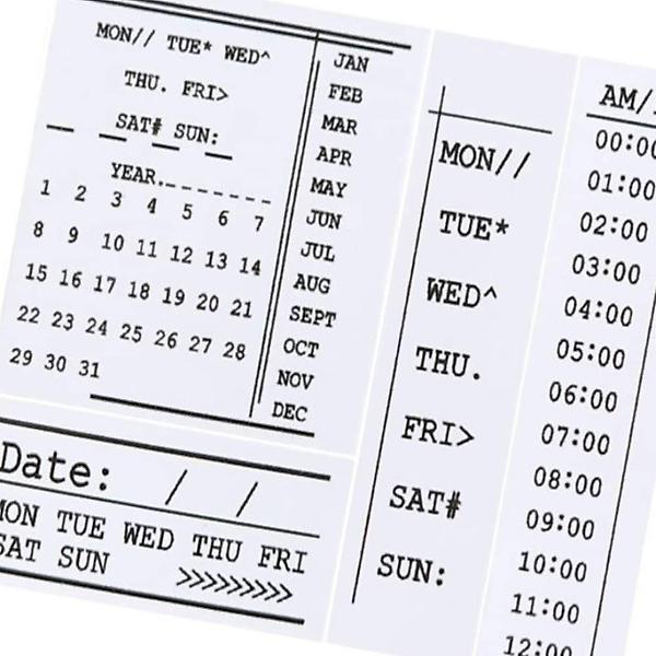  시간 계획 스탬프 세트 잉크사용 도장 문구