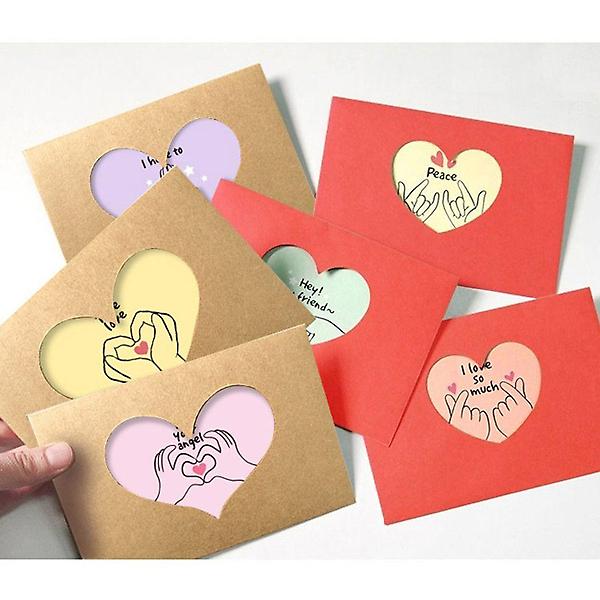  손하트 편지지세트 10P 기념일 감사 축하 편지 선물