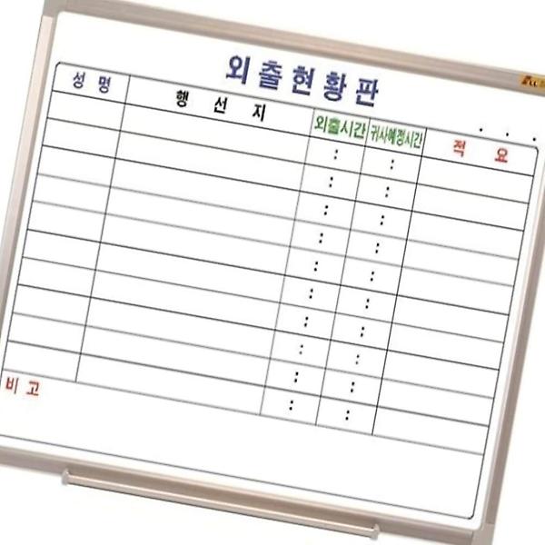  외출현황표 외출현황 90x60cm 보드미니 보드설치 계획