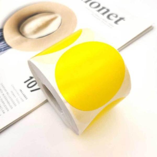  노란 색 원형 스티커 컬러 롤 50mm 무지원형 롤라벨 선물포장 포장