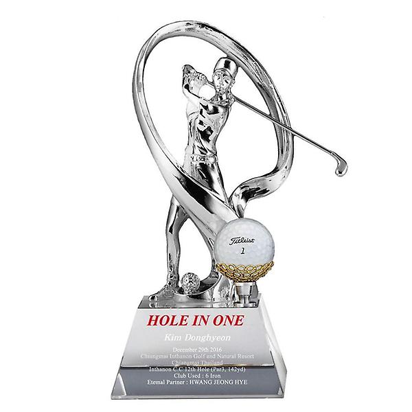  스윙궤적 실버 SW124 크롬 골프트로피 홀인원패 상패