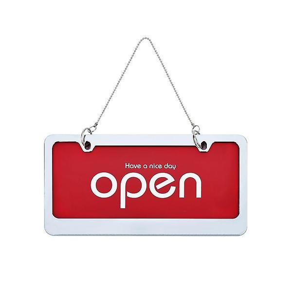  7803 OPEN/CLOSED(스텐/빨강) 310x160x10 (mm) 가로x세로x두께