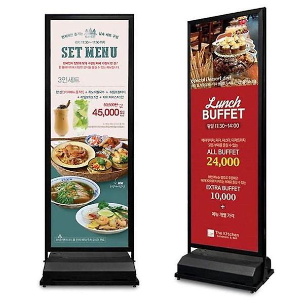  LED 입간판 양면 광고판 배너 철제 입간판 물통형 C