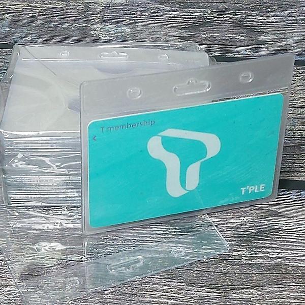  90x6 PVC ID 명찰/목걸이용 카드케이스-가로형 50개