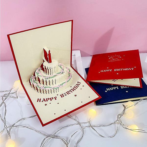  고급 생일 생신 축하 편지 팝업 입체 카드 레드