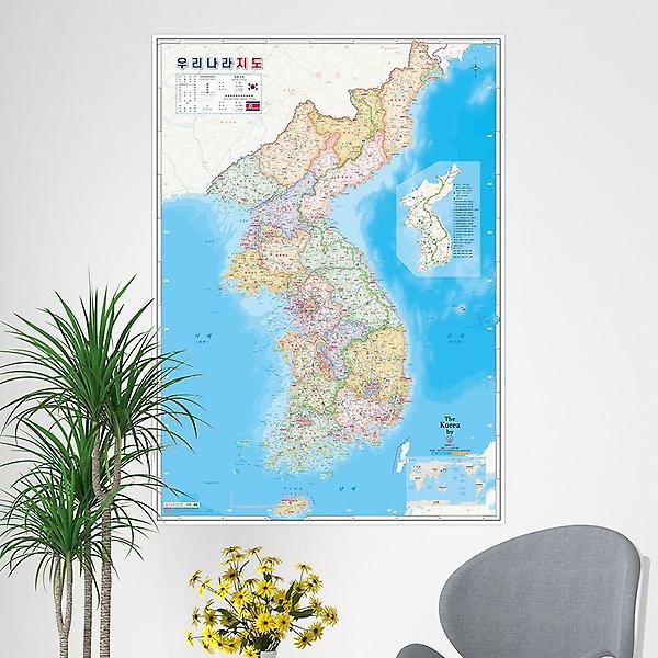 GDM 대한민국 한반도 한국 지도 전도 77x107cm