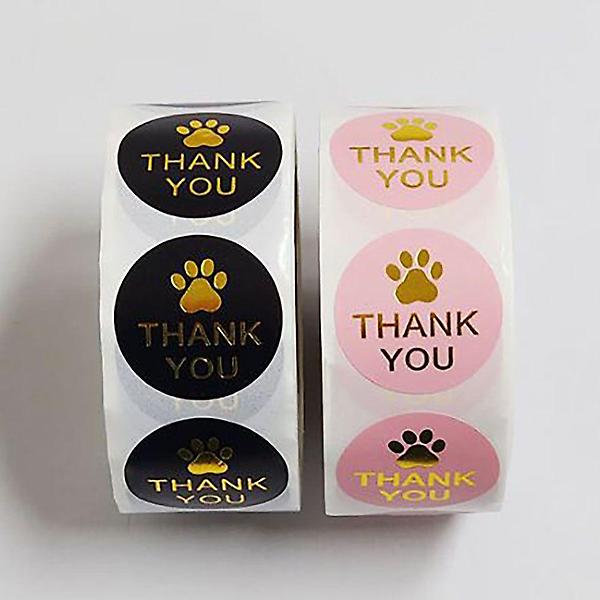  땡큐 포장스티커 강아지 배달스티커 스티커 금박