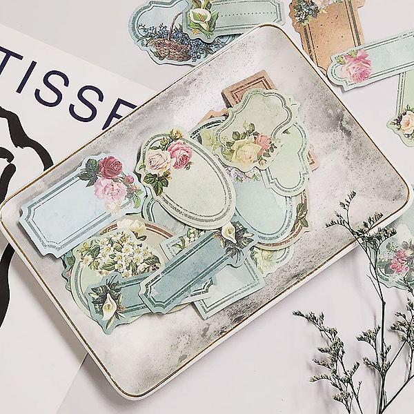  라벨스티커 레트로 다꾸 꾸미기 라벨 스티커 그린