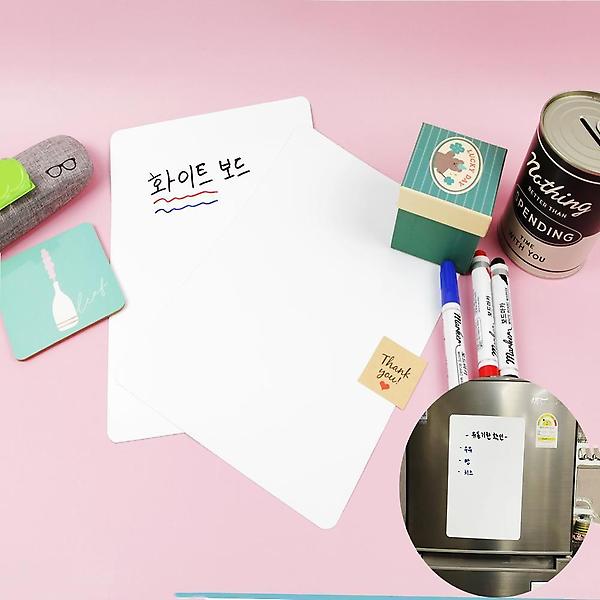  자석보드 1P 자석 부착식 A4 크기 화이트보드