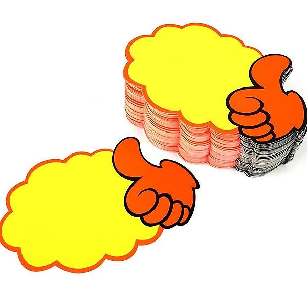  할인스티커.세일쇼카드 엄지손 구름 쇼카드 100매