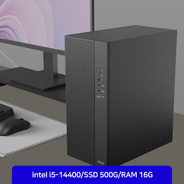 [순정PC/BASIC-A] [순정PC/전자랜드] 사무용 조립PC 추천_인텔 i5-14400 / 16G / SSD 500G / 프리도스