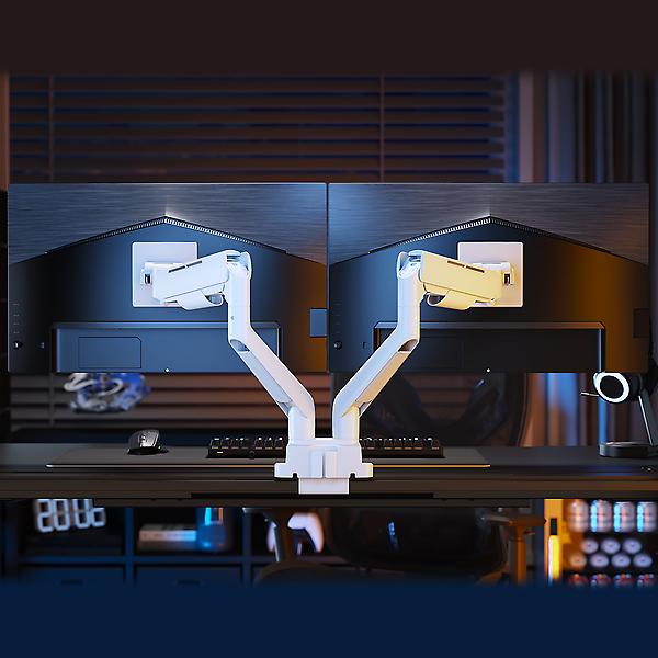  엔산 NH-25 고중량 가스스프링 듀얼 모니터암 화이트