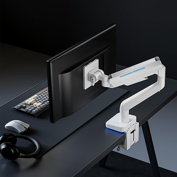  엔산 NH-15L(RGB) 고중량 가스스프링 라이팅 싱글모니터암 화이트