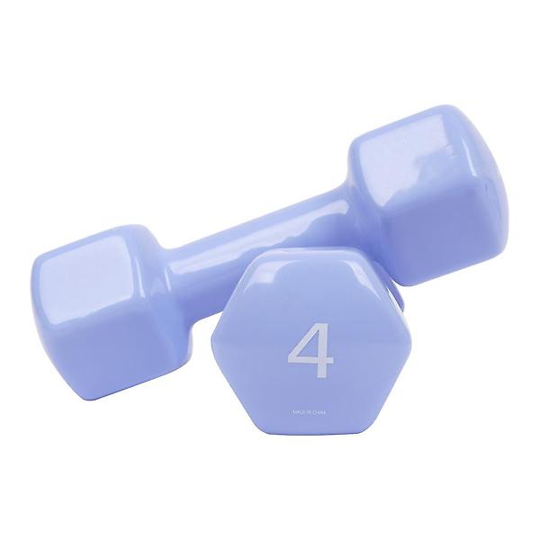  아이워너 PVC 뷰티 육각 덤벨 4kg 스위트라벤더 예쁜 여자 아령 헬스 홈트