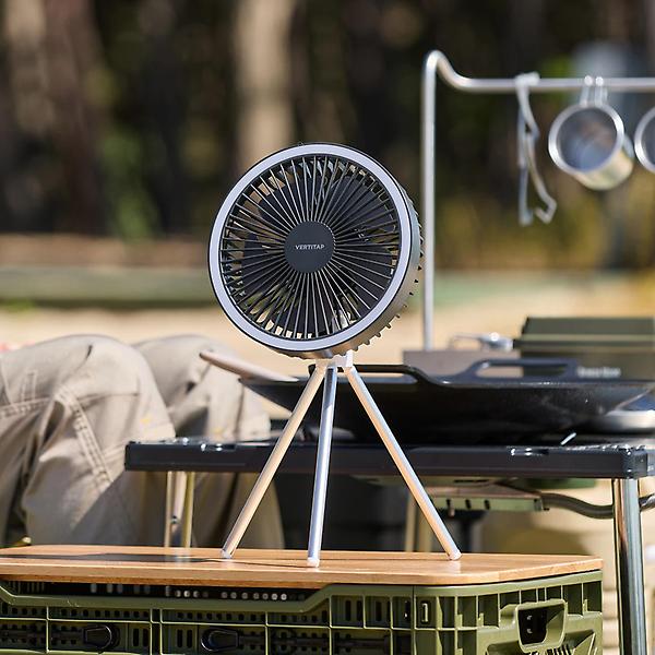  버티탭 서클라이트 캠핑무선선풍기 충전식 탁상용 휴대용 선풍기 미니 써큘레이터 무드등 라이트