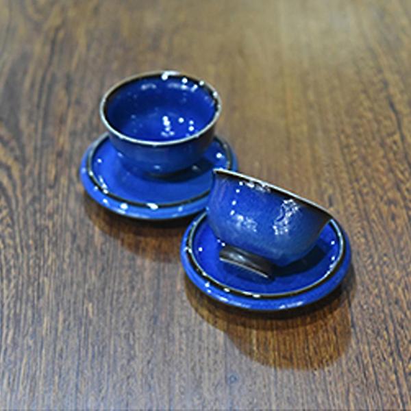  고원 토끼털 빛깔 유약 찻잔세트 잔&받침 2P CY012B&013B