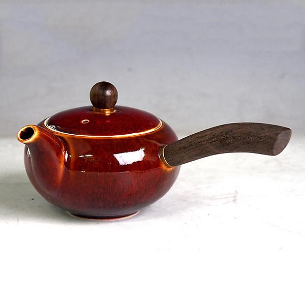  고원 요변 녹차 다구세트 레드 횡파다관 찻잔 2인용 티팟세트